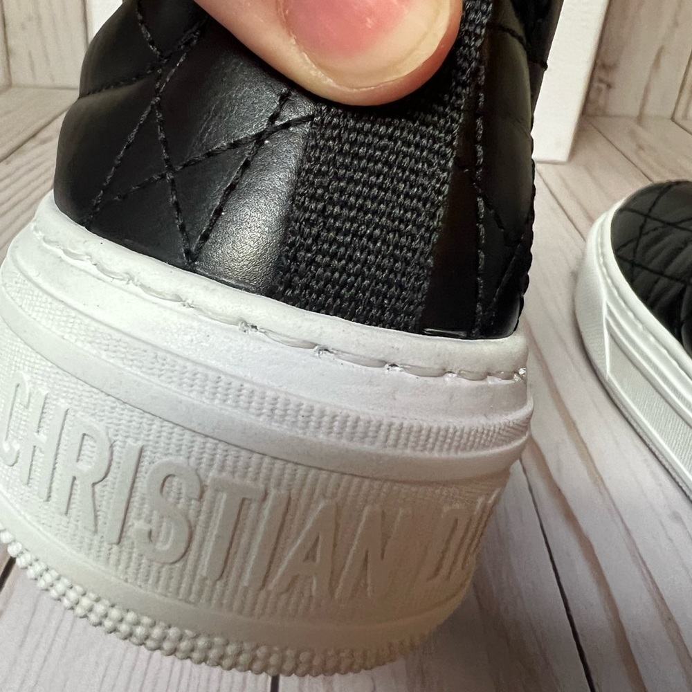 Christian Dior Solar Cannage Quilted Leather Slip On Sneaker Black Sz 35 / 5 - Picture 11 of 14